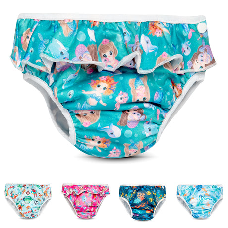 Doodush waschbare Schwimmwindeln Größe S (5–7 kg) – Übersicht der fünf Designs