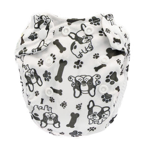 Doodush Überhose V2.0 mit Laschen im Design Bulldog (Hunde), Größe Newborn