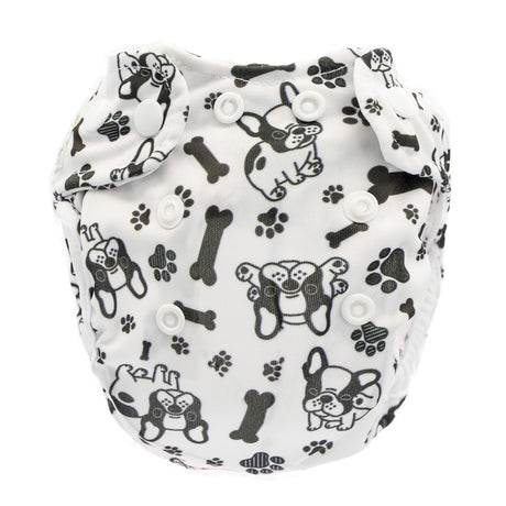 Doodush Überhose V2.0 mit Laschen im Design Bulldog (Hunde), Größe Newborn