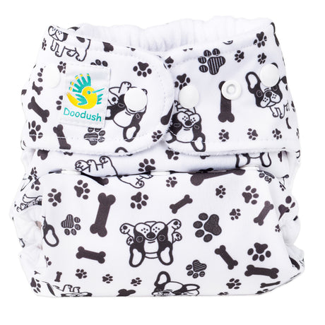Doodush Überhose V2.0 mit Laschen im Design Bulldog (Hunde), Größe One Size