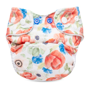 Doodush Überhose V2.0 mit Laschen im Design Field Poppies (Feldblumen), Größe Newborn