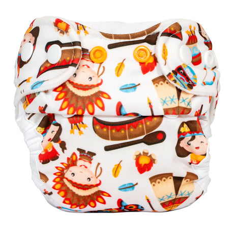 Doodush Überhose V2.0 mit Laschen im Design Indian Praire (Indianer), Größe Newborn