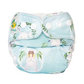 Doodush Überhose V2.0 mit Laschen im Design Pastel Bunnies (Hasen), Größe Newborn
