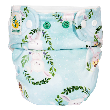Doodush Überhose V2.0 mit Laschen im Design Pastel Bunnies (Hasen), Größe One Size