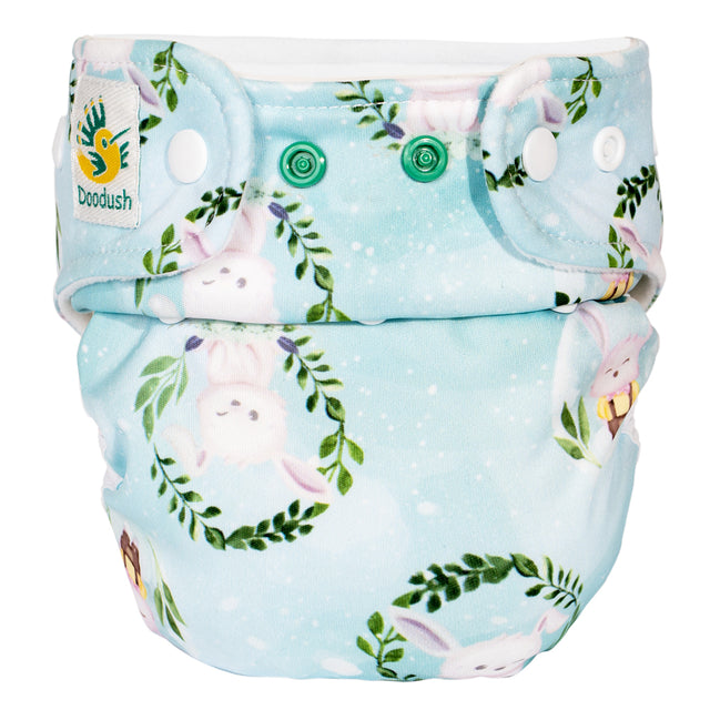 Doodush Überhose V2.0 mit Laschen im Design Pastel Bunnies (Hasen), Größe One Size