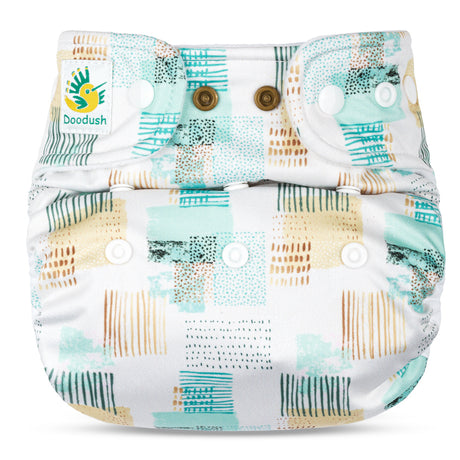 Doodush Überhose V2.0 mit Laschen im Design Pastel Patchwork, Größe One Size