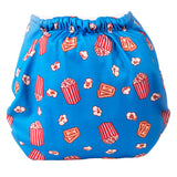 Rückseite der Doodush Überhose V2.0 mit Laschen im Design Poopcorn