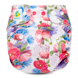 Doodush Überhose V2.0 mit Laschen im Design Poppy Bouquet (Mohnblumenstrauß), Größe One Size