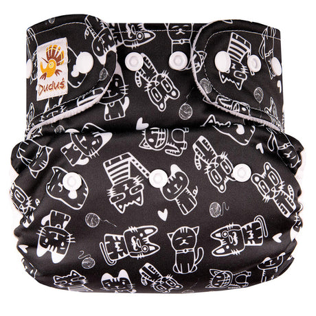 Doodush Überhose V2.0 mit Laschen im Design Retro Cats (Katzen), Größe One Size