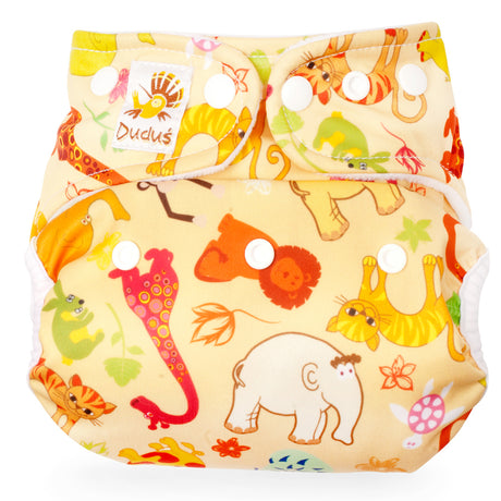 Doodush Überhose V2.0 mit Laschen im Design Sand Safari (Wilde Tiere), Größe One Size