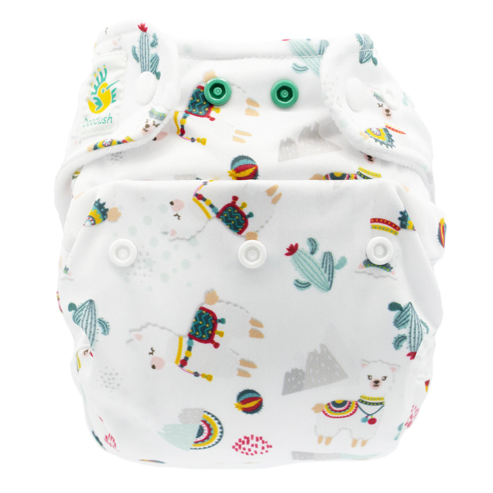Doodush Überhose V2.0 mit Laschen im Design White Llamas (Lamas), Größe One Size