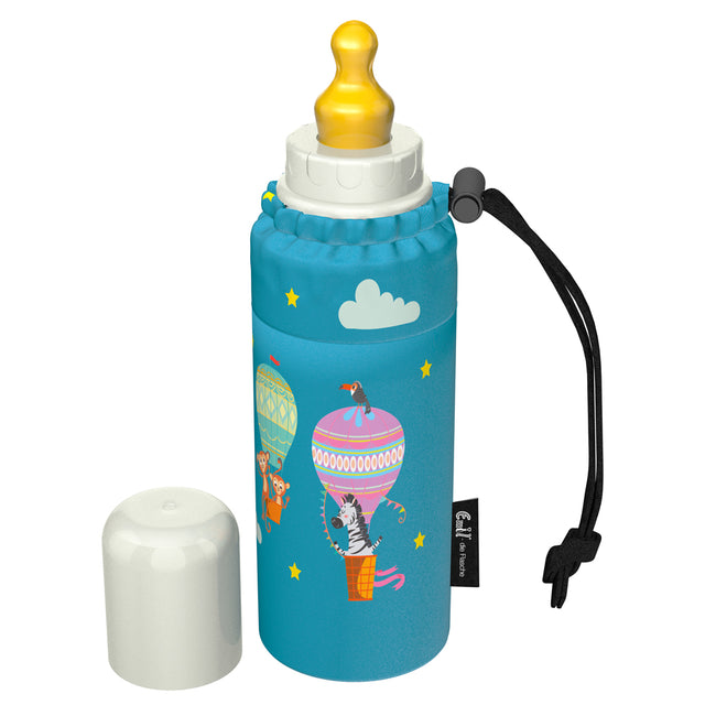 Emil Babyflasche aus Glas 250 ml – Komplettset mit Polyester-Überzug im Design Ballons