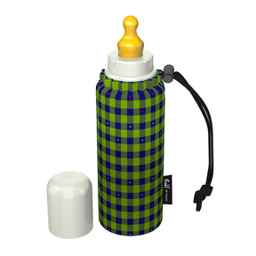 Emil Babyflasche aus Glas 250 ml – Komplettset mit Bio-Baumwoll-Überzug im Design Kariert