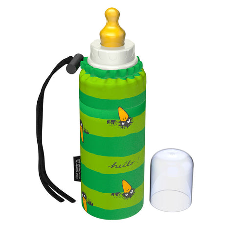 Emil Babyflasche aus Glas 250 ml – Komplettset mit Polyester-Überzug im Design Rabe (Grün)