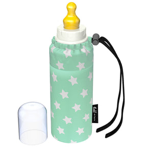 Emil Babyflasche aus Glas 250 ml – Komplettset mit Bio-Baumwoll-Überzug im Design Sterne Mint