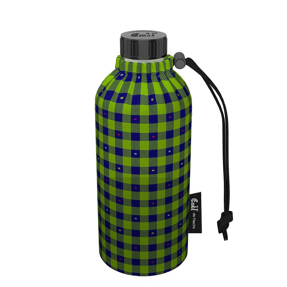 Emil die Flasche (400ml) - Komplettset (Bio-Baumwolle-Überzug)  Weithals - Karo