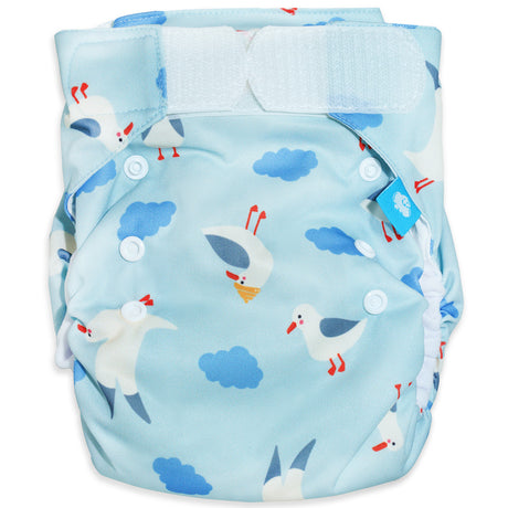Little Clouds SuperCloud All-in-One-Windel im Design Möwen von vorn mit Klettverschluss