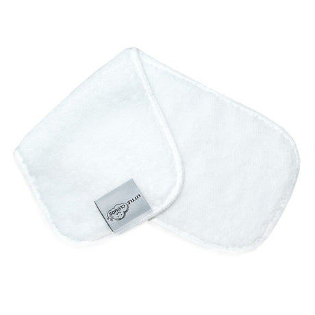 Zwei weiße Little Clouds Fleece Liner übereinander mit Little-Clouds-Etikett