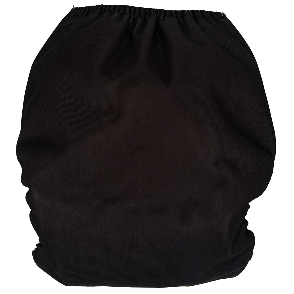 Little Clouds Prefold-Überhose Gold Edition in Schwarz von hinten mit elastischem Rückenbund