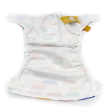 Geöffnete Little Clouds SwimCloud Schwimmwindel Gold Edition von innen mit Klettlaschen
