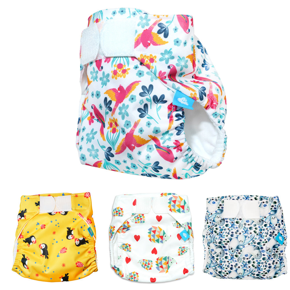 Little Clouds SwimCloud Schwimmwindel Größe 1 im Design Papageien, darunter alle erhältlichen Designs