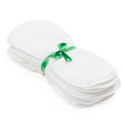 Zehn weiße Little Lamb Fleece Liner im Stapel mit grüner Schleife, waschbares Windelvlies