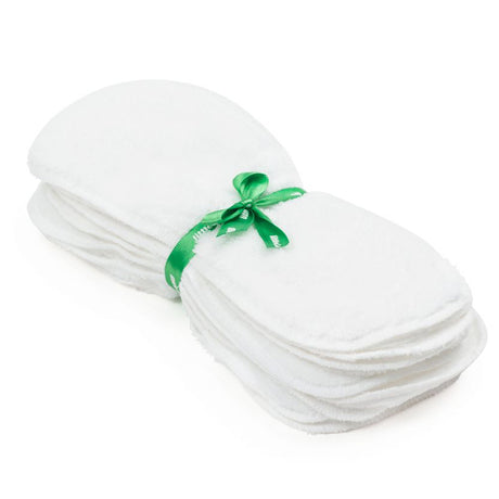 Zehn weiße Little Lamb Fleece Liner im Stapel mit grüner Schleife, waschbares Windelvlies