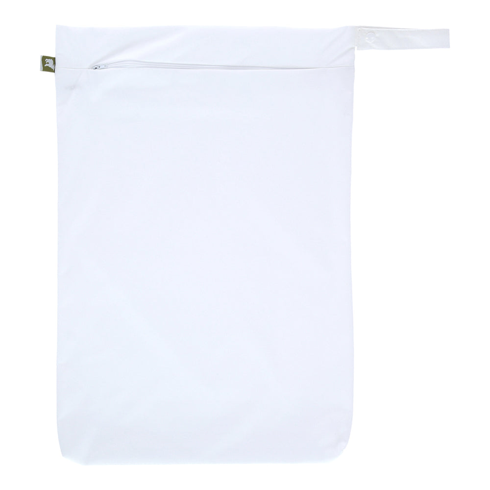 Little Lamb Hanging Nappy Pail XL im Design White (Weiß), von vorn mit Reißverschluss und Schlaufe