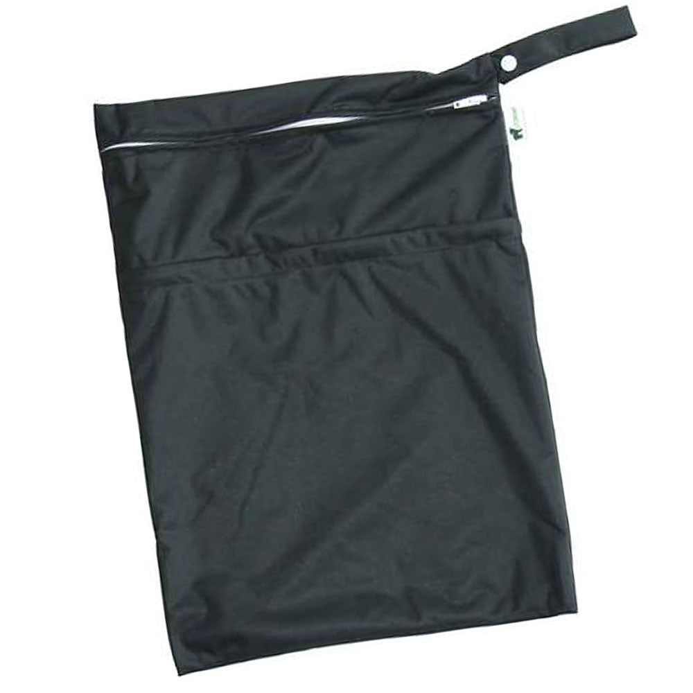 Little Lamb Nasstasche Größe L im Design Black (Schwarz), von vorn mit Trockenfach und Schlaufe