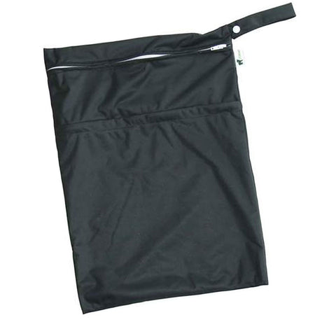 Little Lamb Nasstasche Größe L im Design Black (Schwarz), von vorn mit Trockenfach und Schlaufe