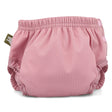 Little Lamb Töpfchentrainingshose in Rosa von vorn mit seitlichen Druckknöpfen und Etikett