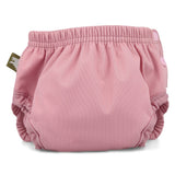 Little Lamb Töpfchentrainingshose in Rosa von vorn mit seitlichen Druckknöpfen und Etikett
