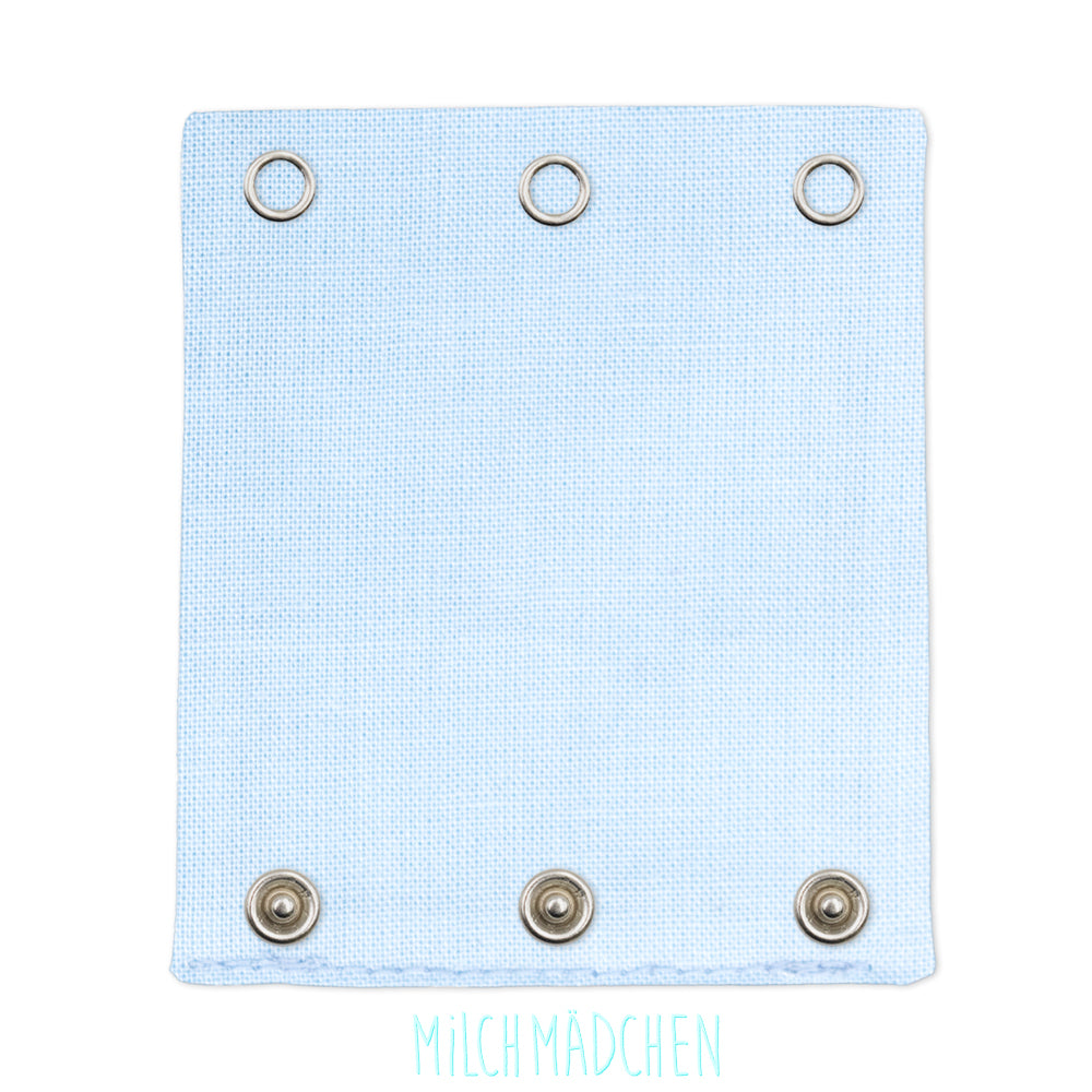Milchmädchen Bodyverlängerung (Bodyerweiterung) einzeln im Design Hellblau – Größe 1 (Druckknopf Ø 7,7 mm)