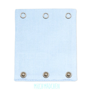 Milchmädchen Bodyverlängerung (Bodyerweiterung) einzeln im Design Hellblau – Größe 1 (Druckknopf Ø 7,7 mm)