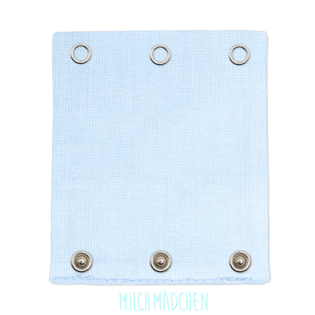 Milchmädchen Bodyverlängerung (Bodyerweiterung) einzeln im Design Hellblau – Größe 1 (Druckknopf Ø 7,7 mm)
