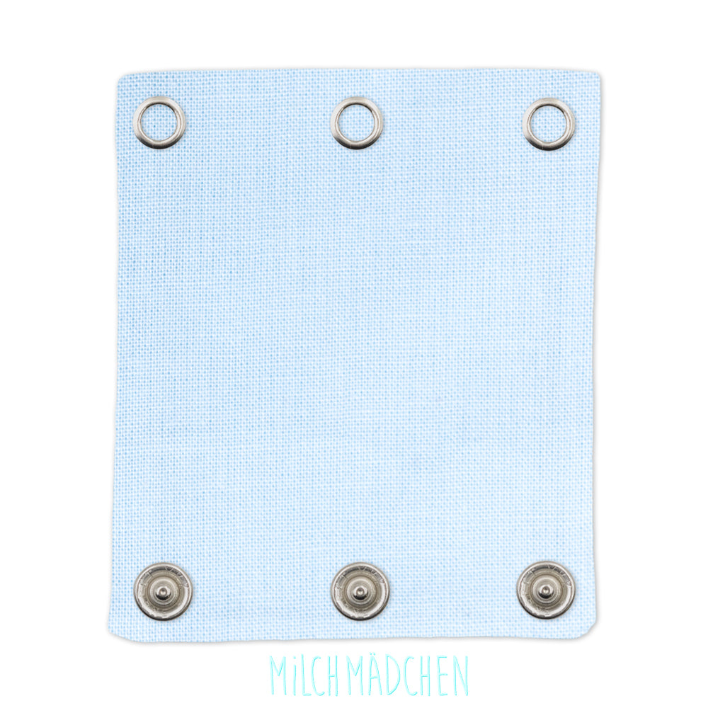Milchmädchen Bodyverlängerung (Bodyerweiterung) einzeln im Design Hellblau – Größe 2 (Druckknopf Ø 9,1 mm)