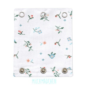 Milchmädchen Bodyverlängerung (Bodyerweiterung) einzeln im Design kleine Blumen – Größe 1 (Druckknopf Ø 7,7 mm)