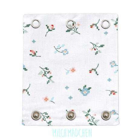 Milchmädchen Bodyverlängerung (Bodyerweiterung) einzeln im Design kleine Blumen – Größe 1 (Druckknopf Ø 7,7 mm)