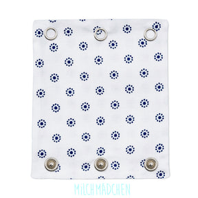 Milchmädchen Bodyverlängerung (Bodyerweiterung) einzeln im Design Kreise Blau – Größe 1 (Druckknopf Ø 7,7 mm)