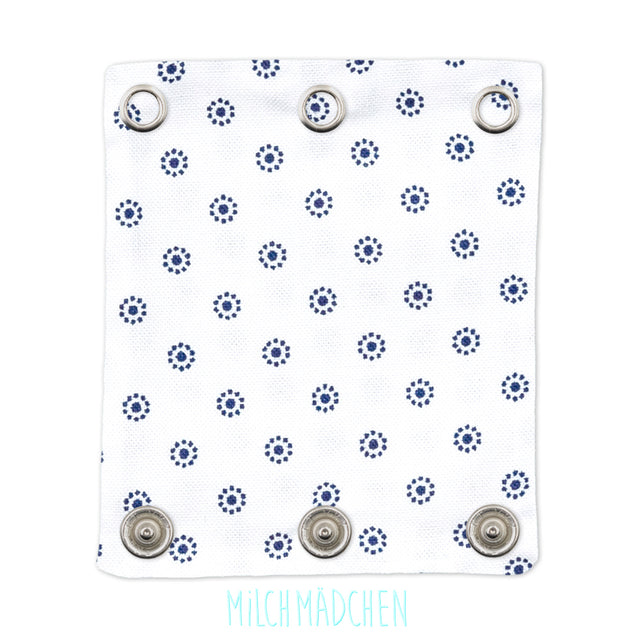 Milchmädchen Bodyverlängerung (Bodyerweiterung) einzeln im Design Kreise Blau – Größe 2 (Druckknopf Ø 9,1 mm)