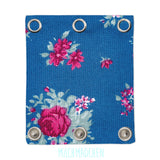 Milchmädchen Bodyverlängerung (Bodyerweiterung) einzeln im Design Rosen Blau – Größe 3 (Druckknopf Ø 9,7 mm)