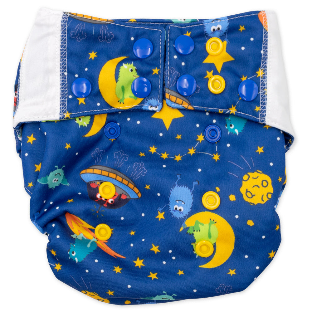 Mommy Mouse Pocketwindel One Size (4–16 kg) im Design Monster von vorn, mit Druckknöpfen