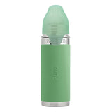 Pura Kiki isolierte Edelstahl-Flasche 250 ml mit Weithalssauger – im Design Moss