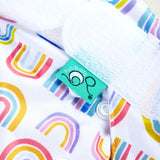 TotsBots PeeNut V2 Überhose (All-in-Two) im Design Rainbow, Detailansicht – Ansicht 2