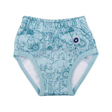 XKKO Trainingsunterhose aus 100 % Bio-Baumwolle im Design Safari Mountain Spring von vorn, mit Saugkern im Schritt