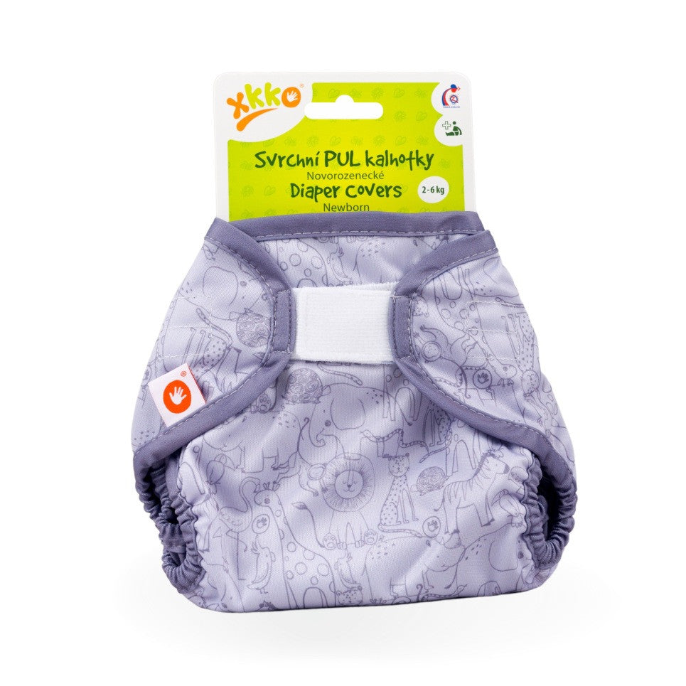 XKKO PUL-Überhose Newborn (2–6 kg) im Design Safari Lavender Aura in der Originalverpackung