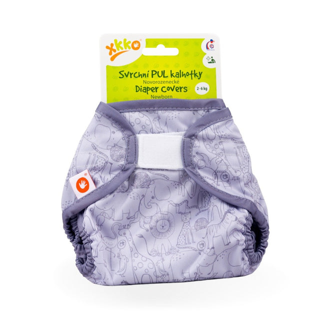 XKKO PUL-Überhose Newborn (2–6 kg) im Design Safari Lavender Aura in der Originalverpackung