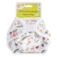 XKKO PUL-Überhose Newborn (2–6 kg) im Design Sommerwiese von vorn, mit Klettverschluss und doppelten Beinbündchen