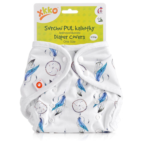 XKKO PUL-Überhose One Size (4–15 kg) im Design Traumfänger von vorn, mit Druckknöpfen und doppelten Beinbündchen